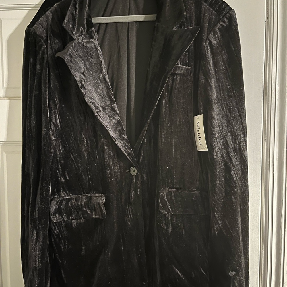 Velvet Blazer in Rich Black